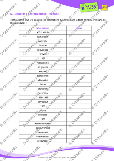 Page 3 de la fiche