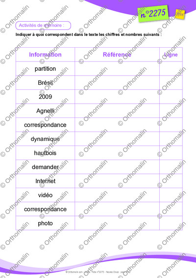 Page 7 de la fiche