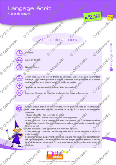 Page 1 de la fiche