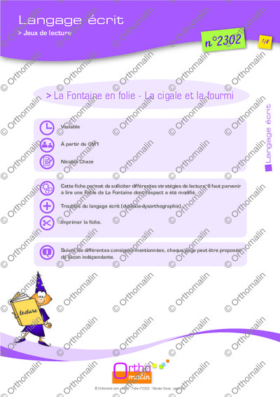 Page 1 de la fiche