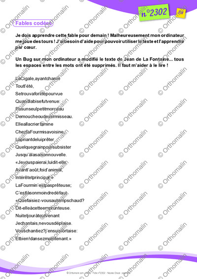 Page 2 de la fiche