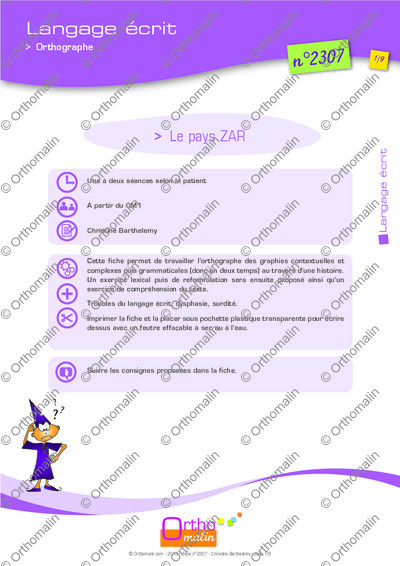 Page 1 de la fiche