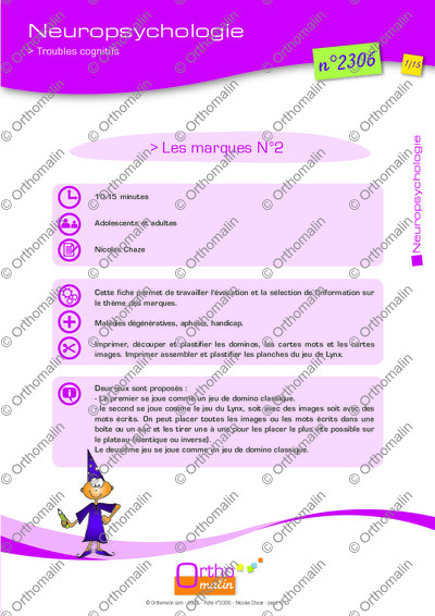 Page 1 de la fiche