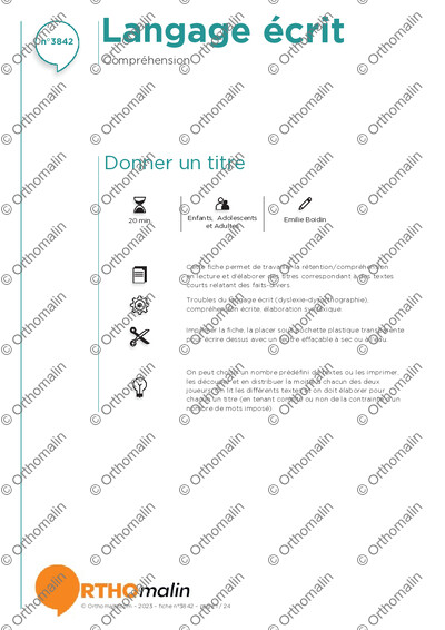 Page 1 de la fiche