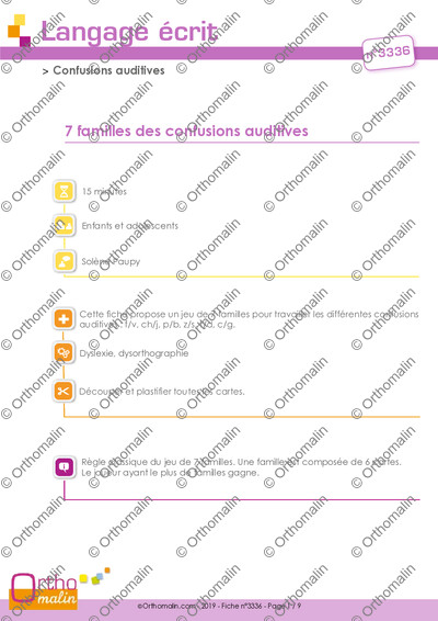 Page 1 de la fiche