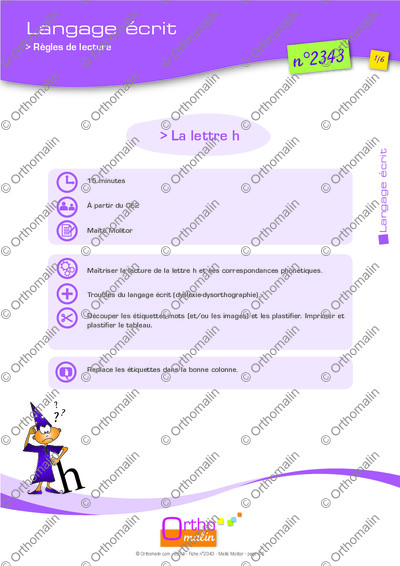 Page 1 de la fiche
