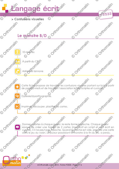 Page 1 de la fiche