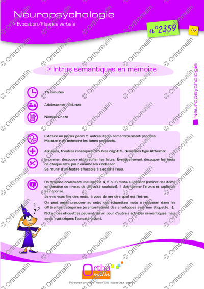 Page 1 de la fiche