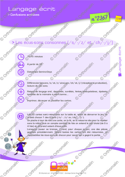 Page 1 de la fiche