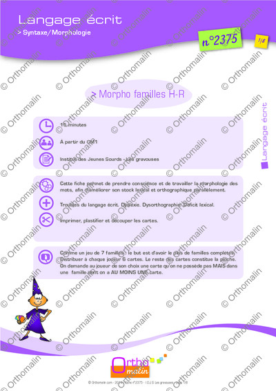 Page 1 de la fiche