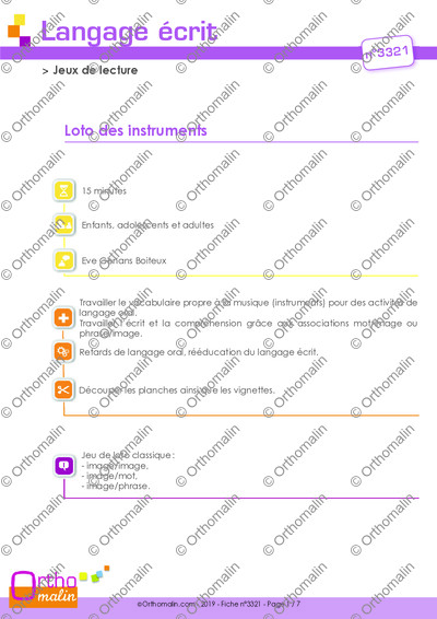 Page 1 de la fiche
