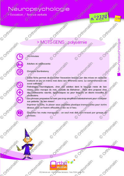Page 1 de la fiche