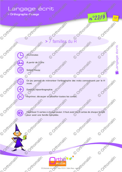 Page 1 de la fiche
