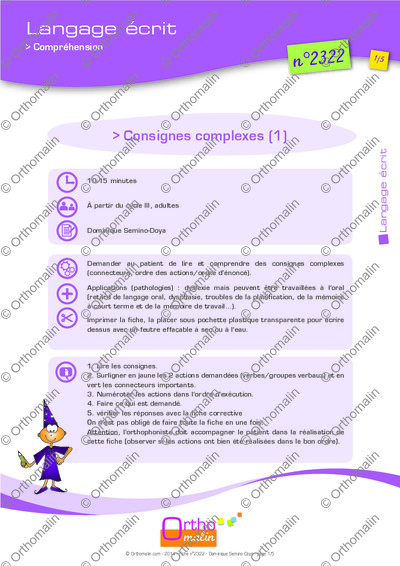 Page 1 de la fiche
