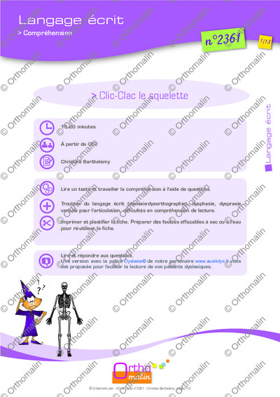 Page 1 de la fiche