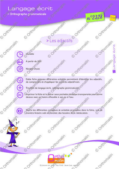 Page 1 de la fiche