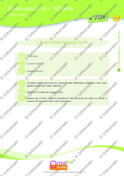 Page 1 de la fiche