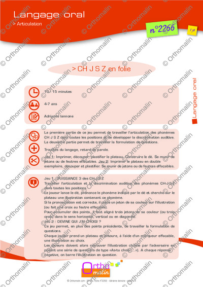 Page 1 de la fiche