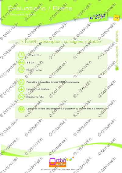 Page 1 de la fiche