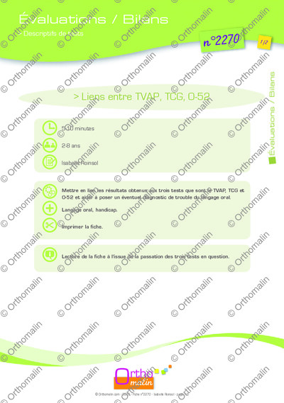 Page 1 de la fiche
