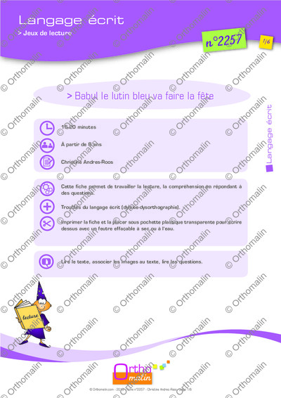 Page 1 de la fiche