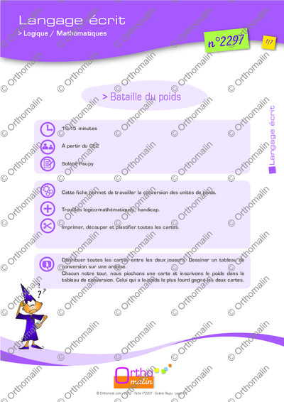 Page 1 de la fiche