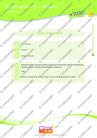 Page 1 de la fiche