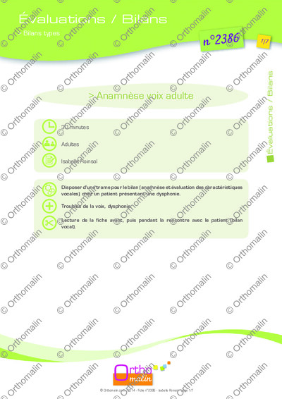 Page 1 de la fiche