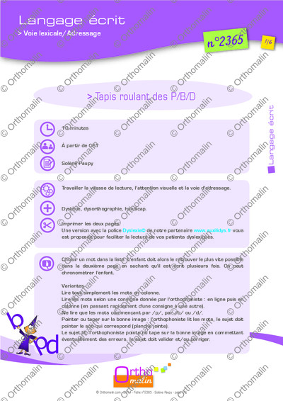 Page 1 de la fiche