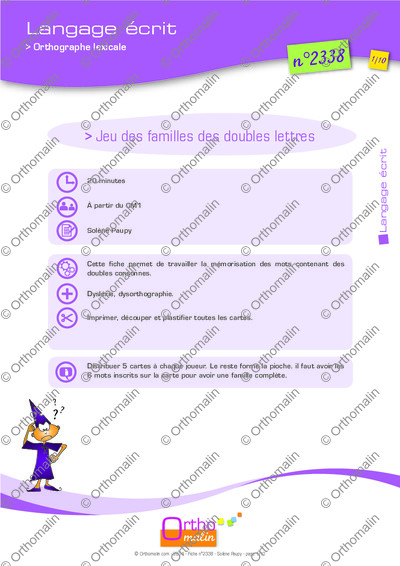 Page 1 de la fiche