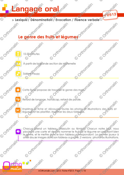 Page 1 de la fiche