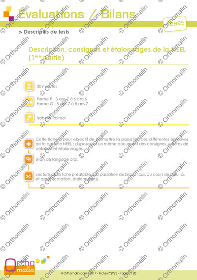 Page 1 de la fiche