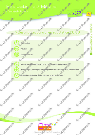 Page 1 de la fiche