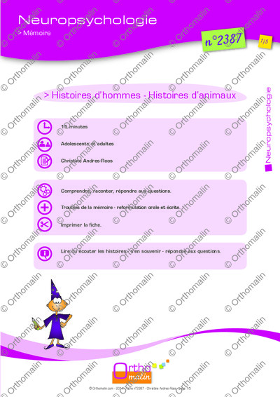 Page 1 de la fiche