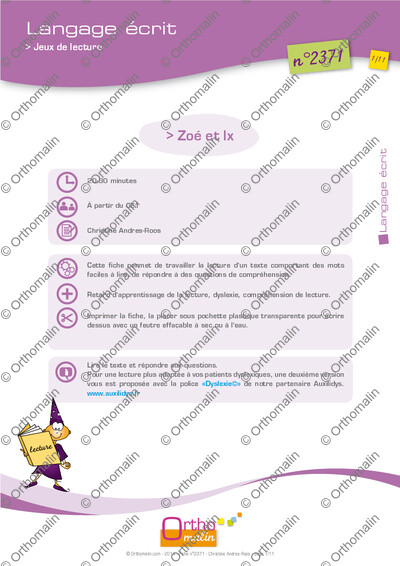 Page 1 de la fiche