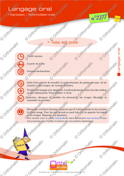 Page 1 de la fiche