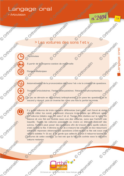 Page 1 de la fiche
