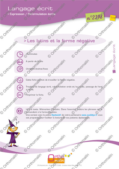 Page 1 de la fiche