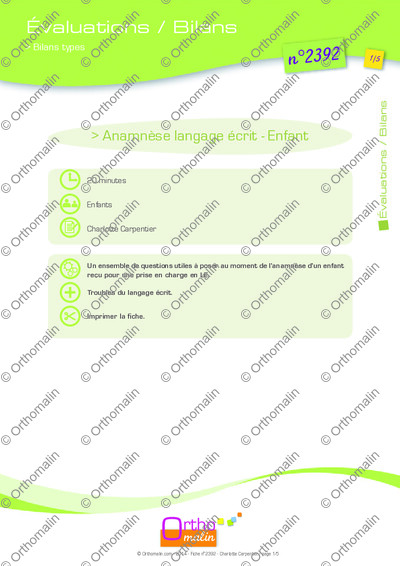 Page 1 de la fiche