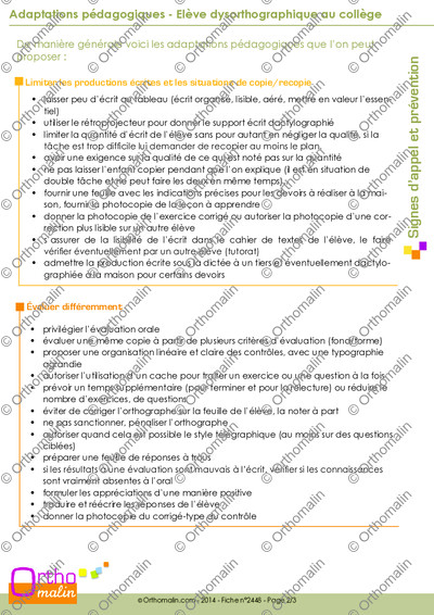 Page 2 de la fiche