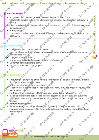 Page 3 de la fiche