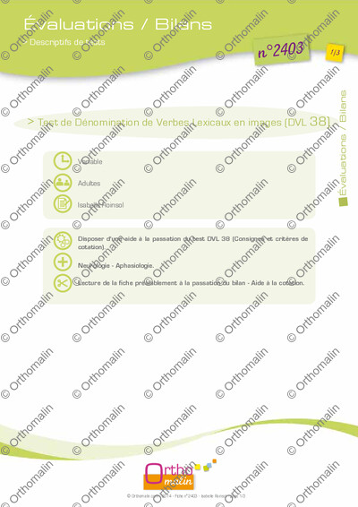 Page 1 de la fiche