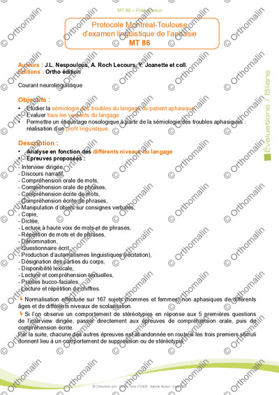 Page 2 de la fiche