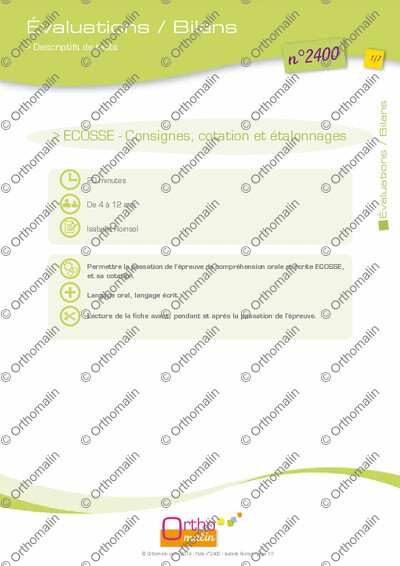 Page 1 de la fiche
