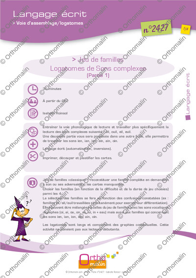 Page 1 de la fiche