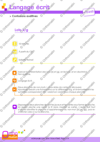Page 1 de la fiche