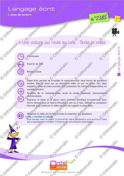 Page 1 de la fiche