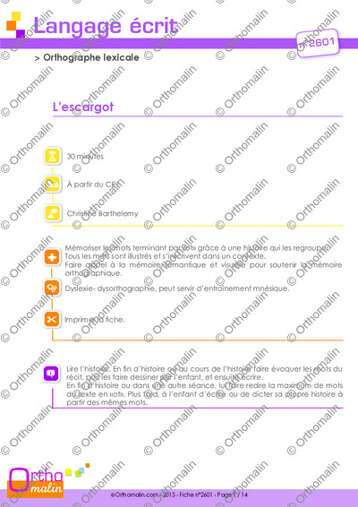 Page 1 de la fiche