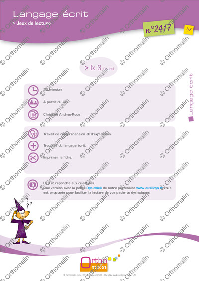 Page 1 de la fiche