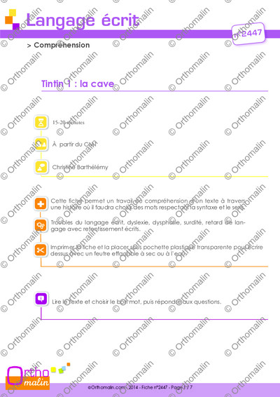Page 1 de la fiche